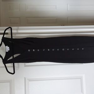 The Line by K Sleek Black Button Midi Dress